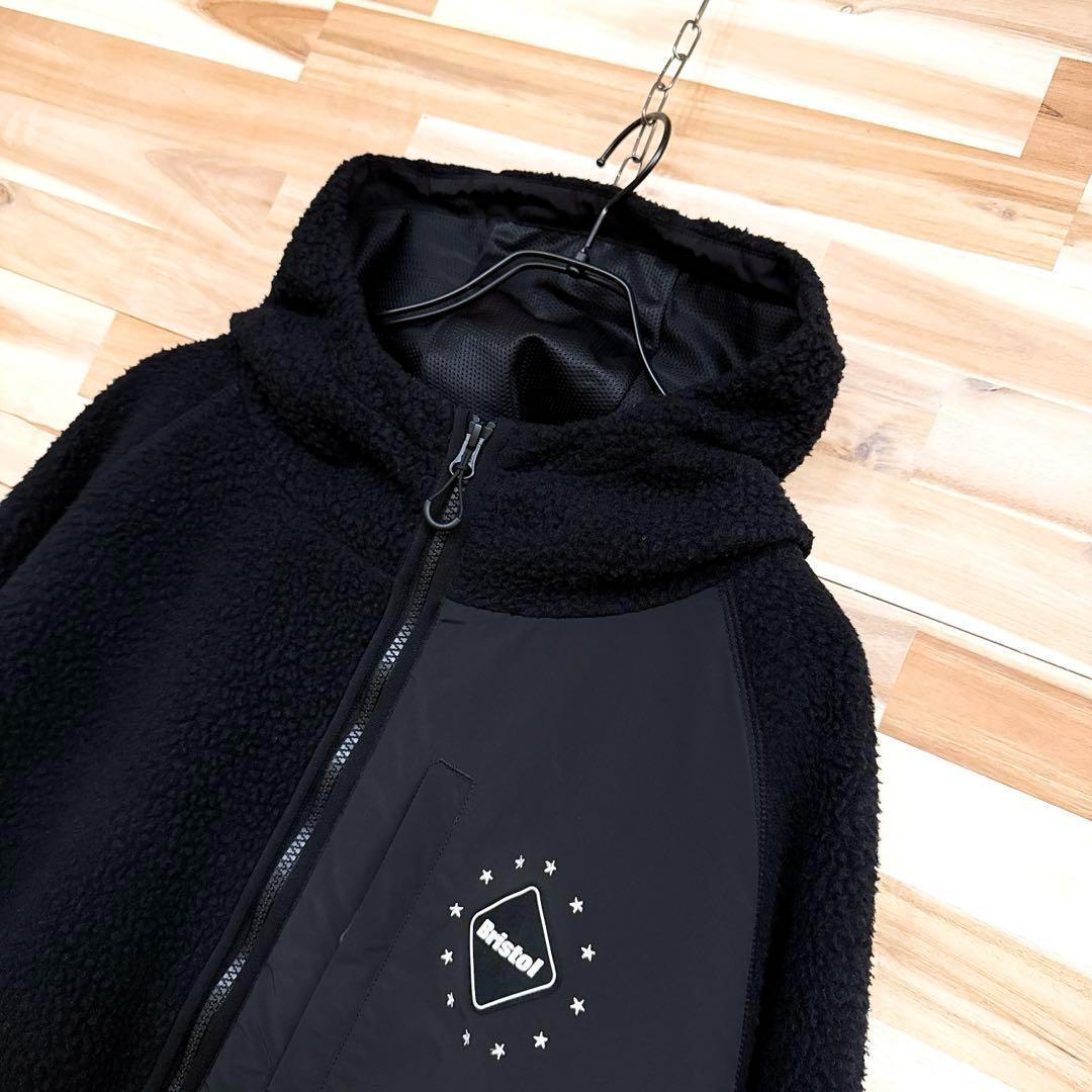 廃番【エフシーレアルブリストル】フリース ボア ビッグ ロゴ ジャケット L 黒【HFby6PR】メンズ・洋服・秋冬【A9T9H9C】_画像5