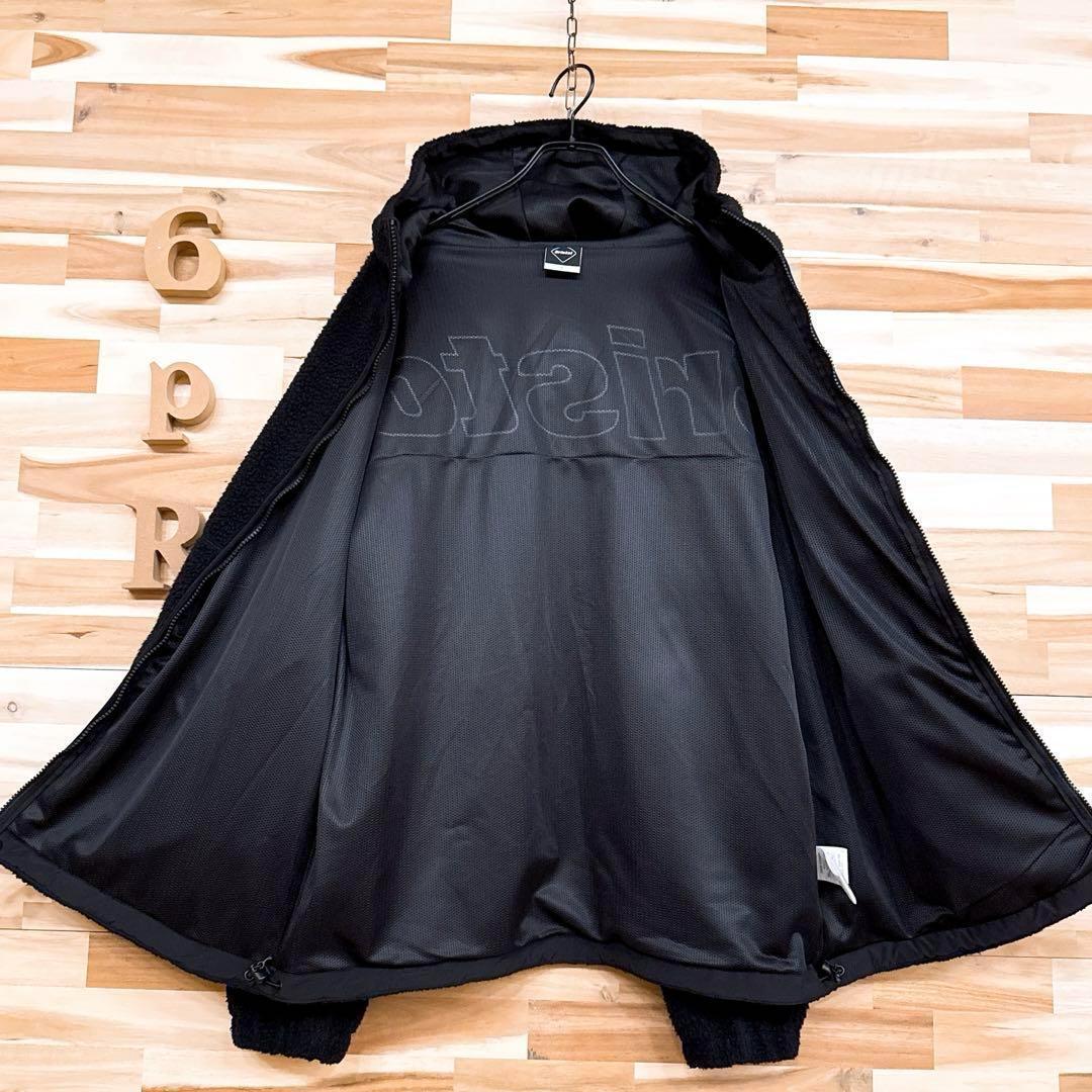 廃番【エフシーレアルブリストル】フリース ボア ビッグ ロゴ ジャケット L 黒【HFby6PR】メンズ・洋服・秋冬【A9T9H9C】_画像7