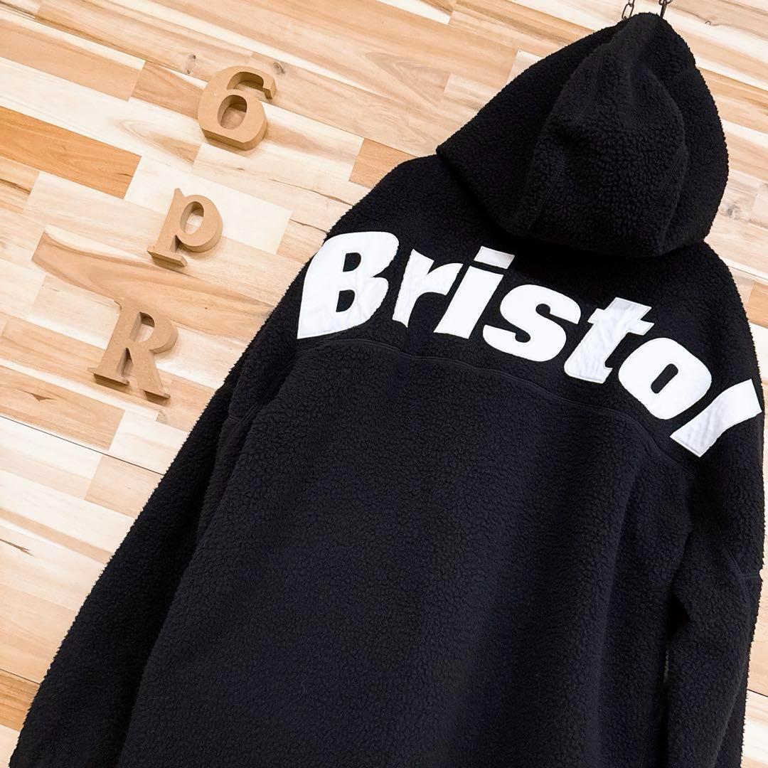 廃番【エフシーレアルブリストル】フリース ボア ビッグ ロゴ ジャケット L 黒【HFby6PR】メンズ・洋服・秋冬【A9T9H9C】_画像10