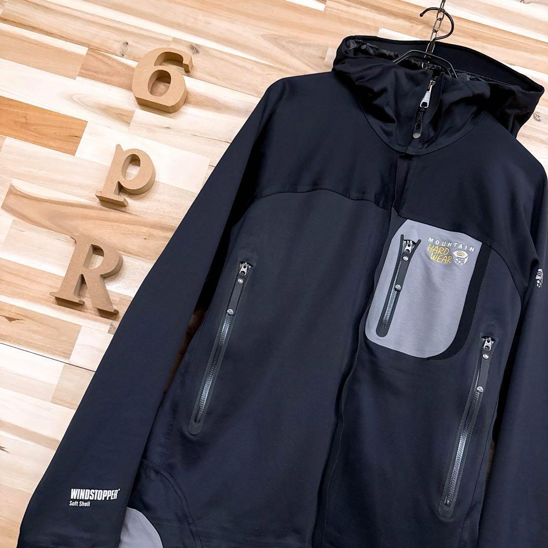 廃番【マウンテンハードウェア】ウィンドストッパー ドラゴン ジャケット S 黒【HFby6PR】メンズ・洋服・秋冬【X4M3D3G】_画像1