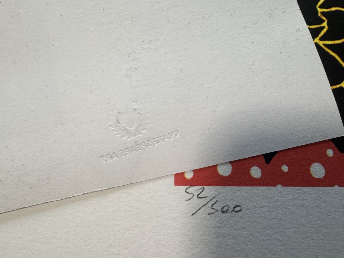 草間彌生 リトグラフ パンプキン /500部限定/シリアルNo入り/サイン エンボス印あり/証明書付き/絵画_画像7