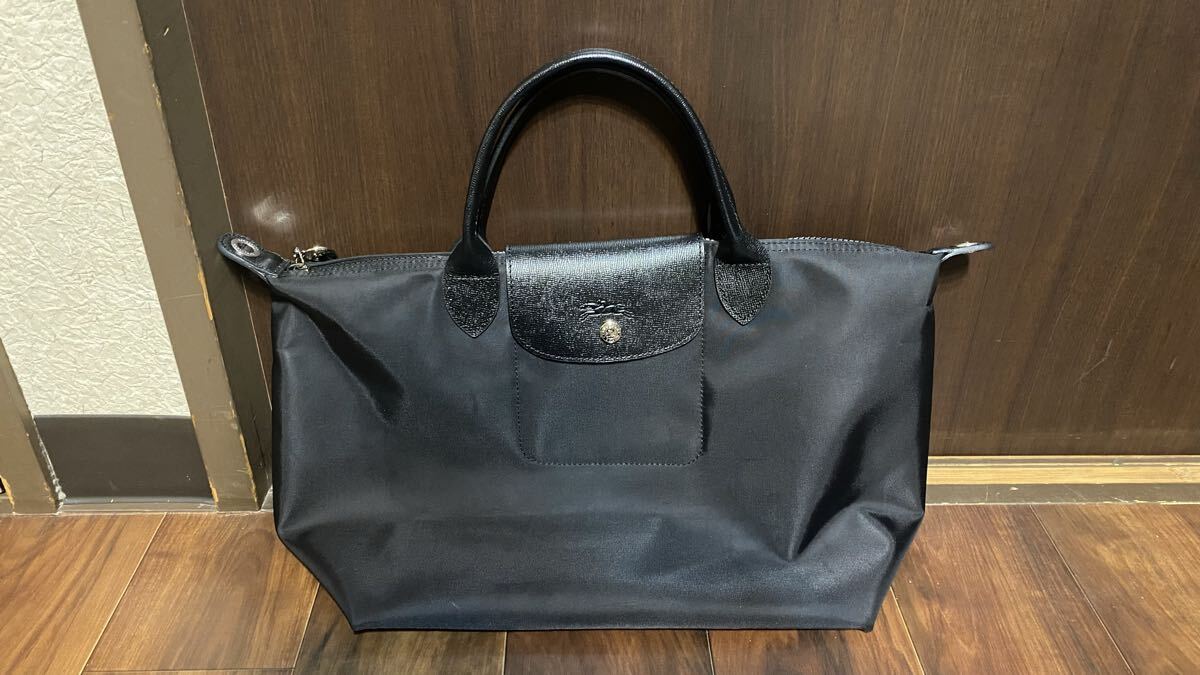 LONGCHAMP プリアージュ M ブラック ナイロン 2wayバッグ_画像1