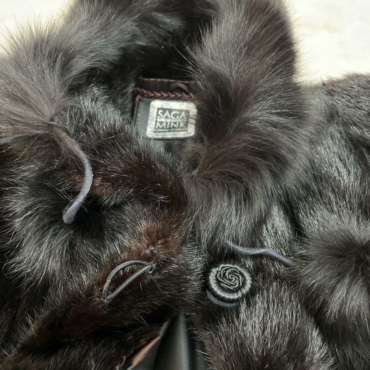 極美品 SAGA MINK ブラックファーコート 毛皮_画像7