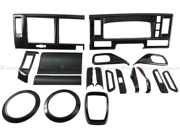 いすゞ 07エルフ インテリア パネル セット 18PC ブラック インパネ 内装 インナー ガーニッシュ カバー TRUCK-L-131_画像2