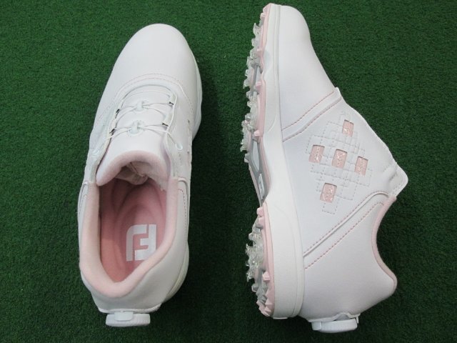 GK三好◆ 181 【値下げ】 【新品 レディースシューズ 23.0】フットジョイ◆98649 230 W060 Eコンフォート ボア WH◆PK◆白◆女性用◆_画像2