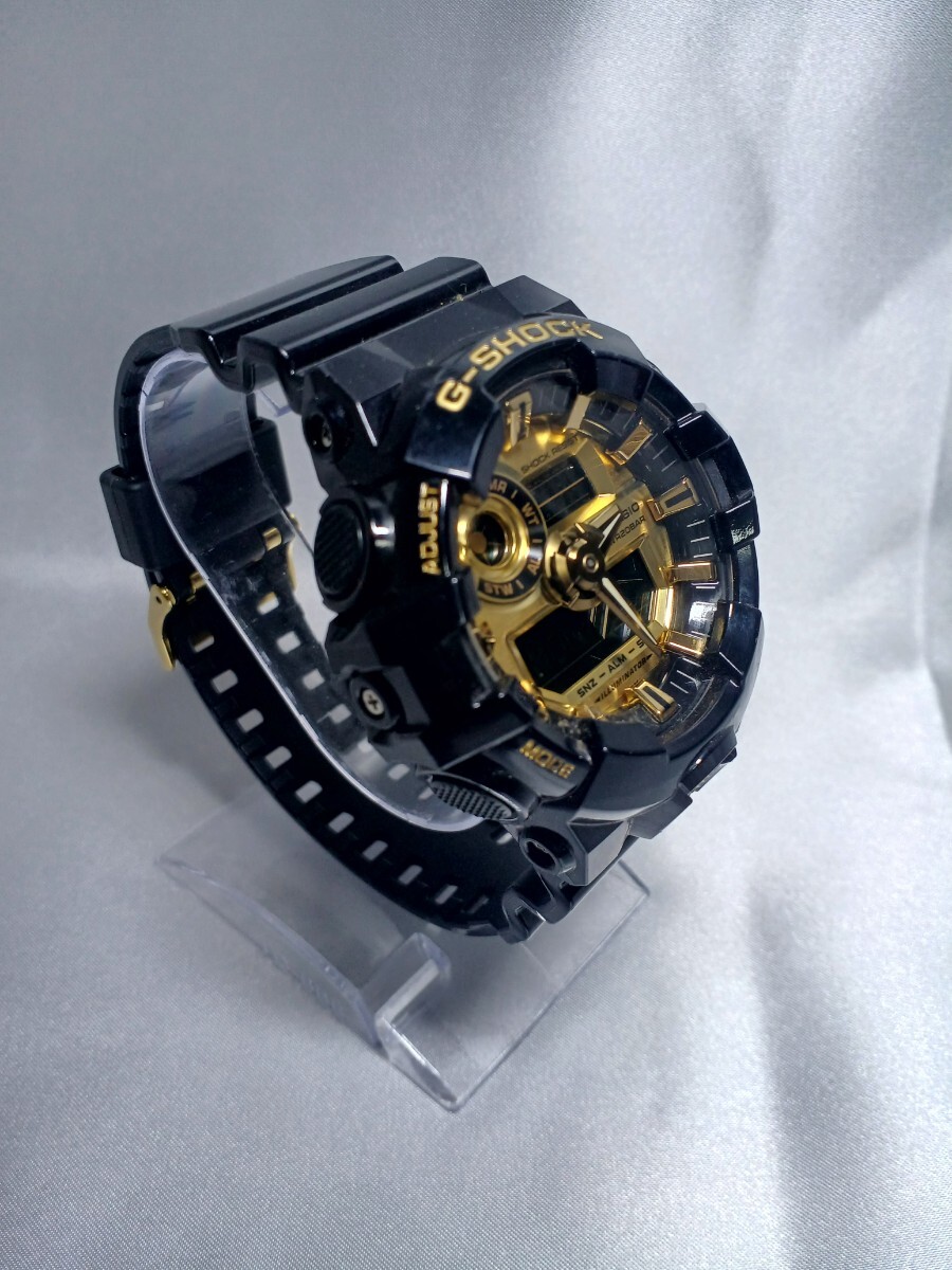 【稼働品】腕時計 カシオ CASIO G-SHOCK ブラック ジーショック Gショック 品番/GAー710GB クォーツ アナデジ アウトドア ゴールド_画像3