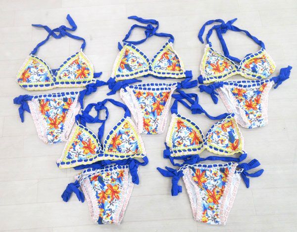 送料300円(稅込)■vc196■(0411)レディース 水著 ビキニ ブルー S 5點(diǎn)【シンオク】