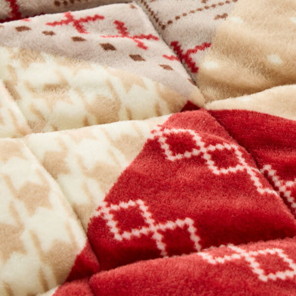 送料300円(税込)■pf013■イケヒコ ポケットこたつ ノルディック柄 レッド(柊)【シンオク】_画像3