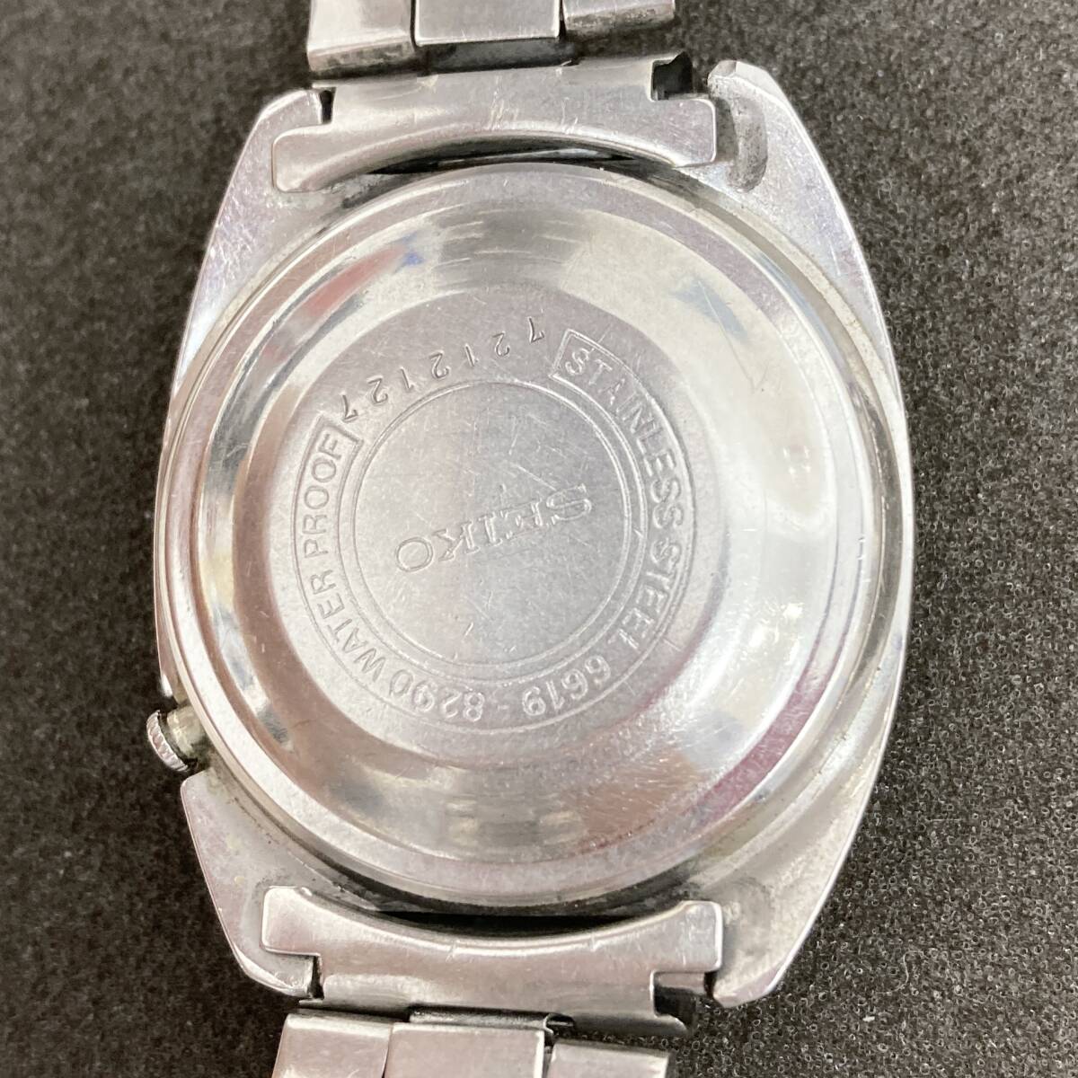 ジャンク 稼働 / SEIKO セイコー 5 スポーツマチック 6619-8290 自動巻 腕時計 デイデイト シルバー文字盤_画像3