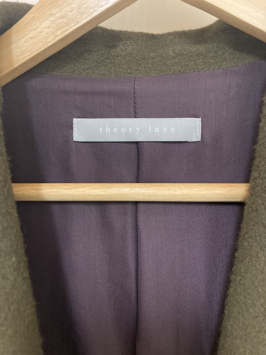 セオリーリュクス theory luxe ウール チェスター コート 38 カーキ色 レディース_画像3