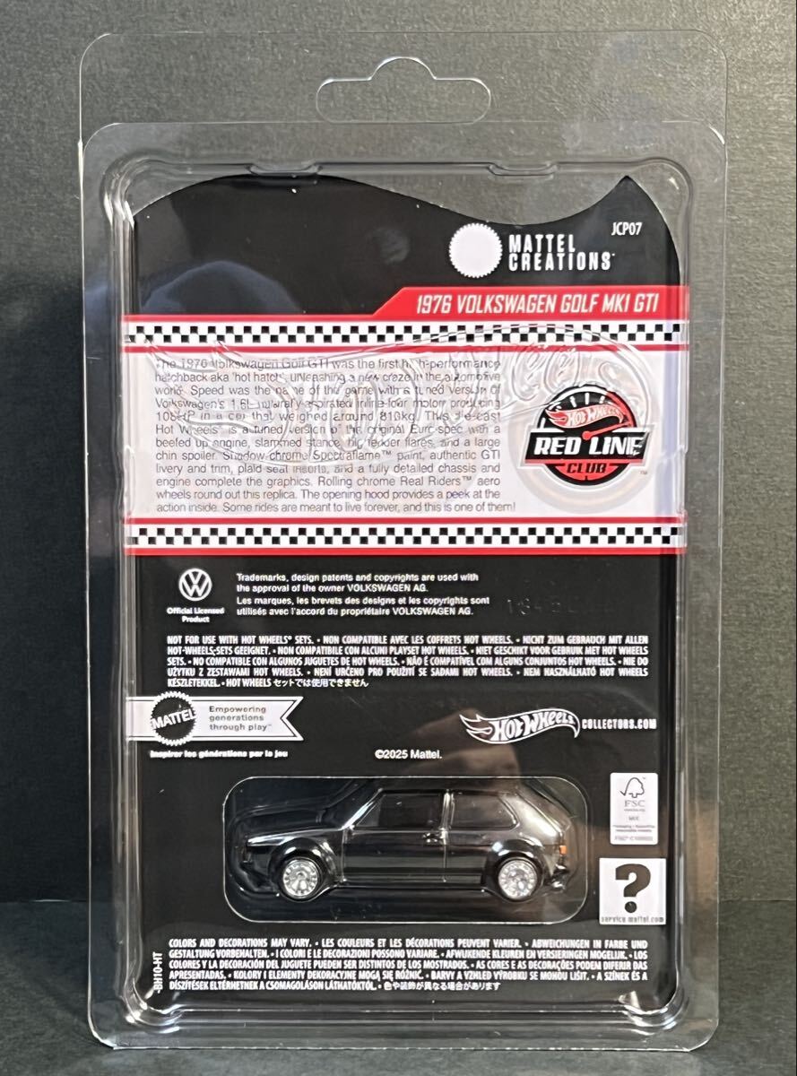 新品 安心出品 2025 RLC限定 1976 Volkswagen Golf Mk1 GTI ジョルジェット ジウジアーロ フォルクスワーゲン ホットウィール HOT WHEELS_画像7