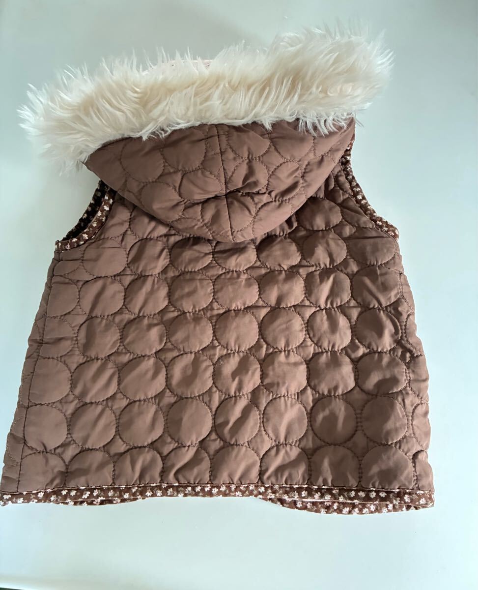 送料無料　オリーブデオリーブ　90 キルティングベスト 女の子 ピンク アウター キッズ ベスト_画像5