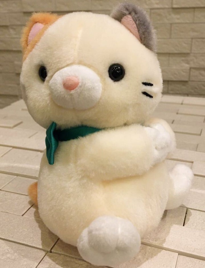 匿名配送込み こっちむいてうさにゃん ねこ ネコ 猫 ぬいぐるみ マスコット 約15㎝ 下半身重り有り_画像2