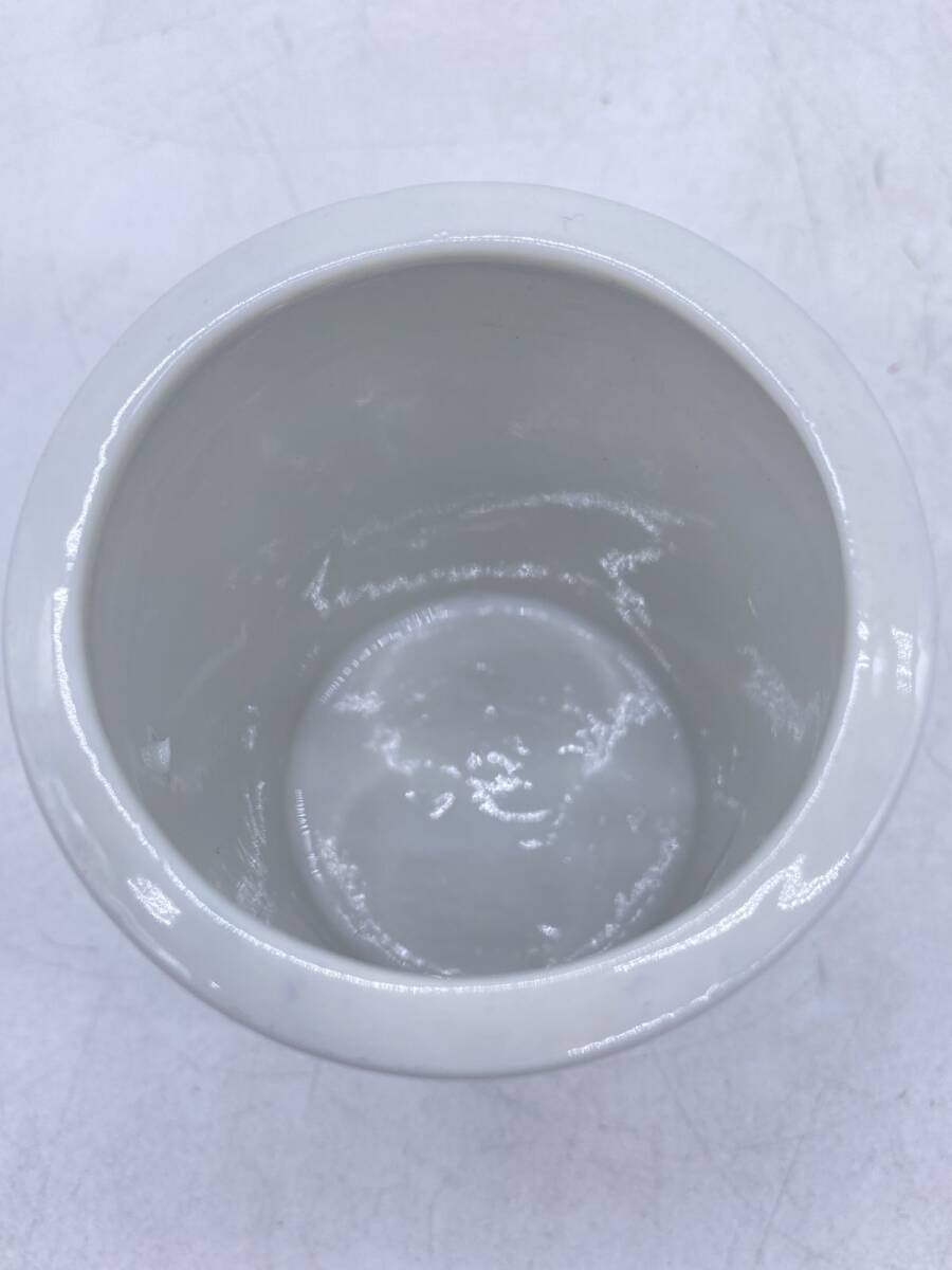 中国青花唐草文筆筒 染付 陶器 中国 青花 筆立 花瓶 華道具 陶磁器 唐物 中国 骨董 古董 古美術 筆入(13654)_画像8