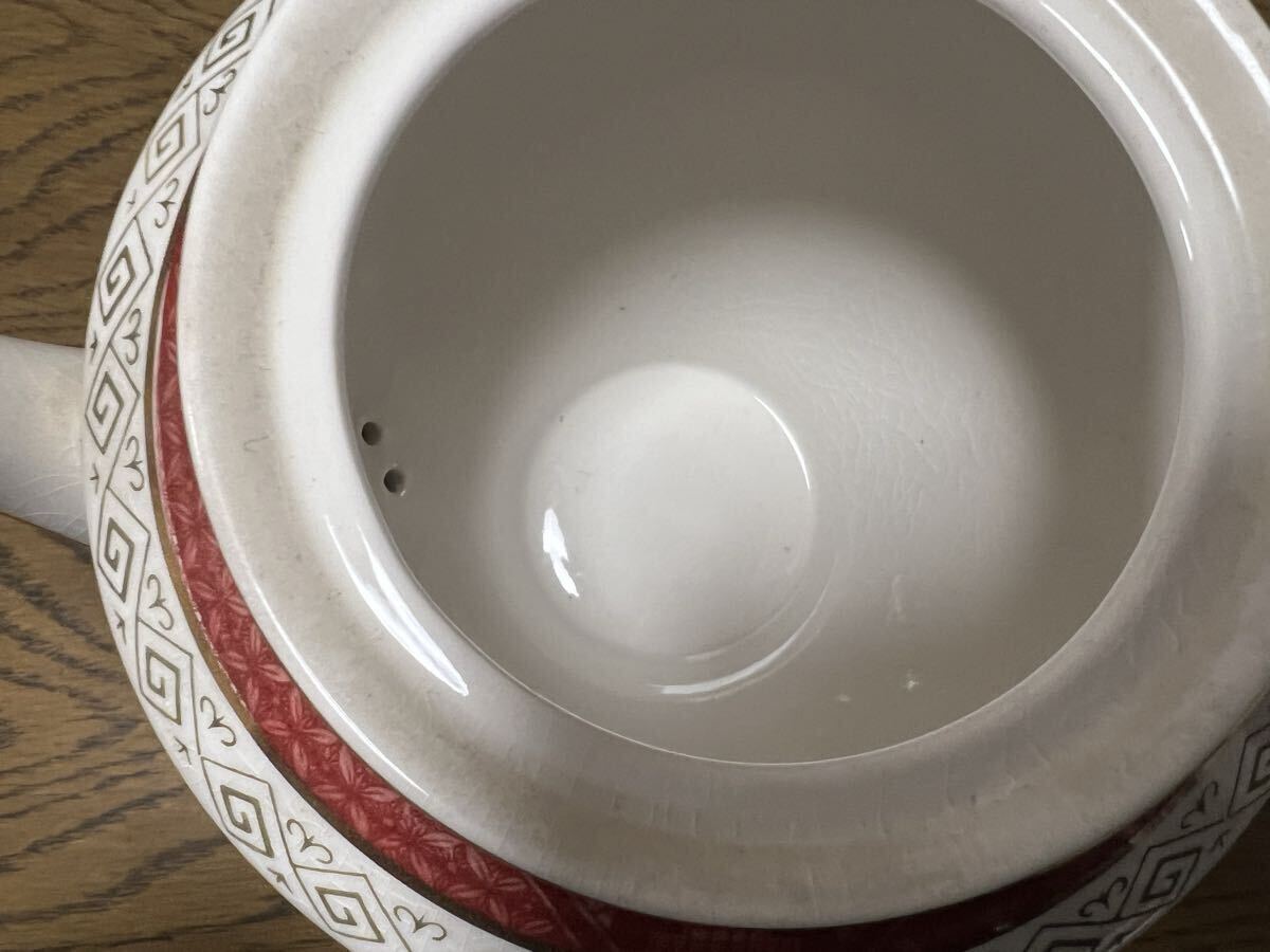 DOUBLE PHOENIX NIKKO IRONSTONE ニッコーダブルフェニックス ティーポット シュガーポット クリーマー3点セット 赤山水 金彩ウィロー_画像2