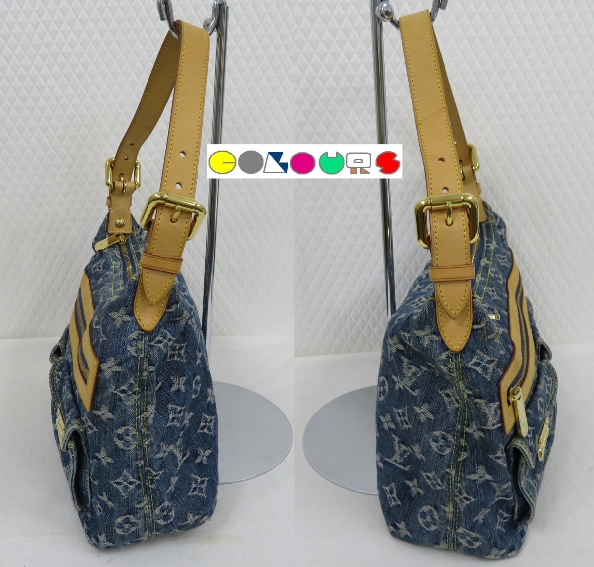 〔COLOURS〕 良品■バギーPM■M95049■モノグラムデニム■2WAY■ショルダーバッグ■ブルー■Louis Vuitton_画像3