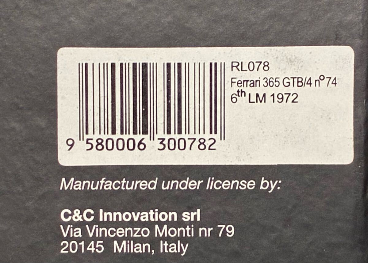 即★レッドライン 1/43 フェラーリ 365GTB /4 #74 6th ル・マン 1972/未展示品 検索:redline Models Ferrari LeMans WEC スパーク PMA BBR_画像2