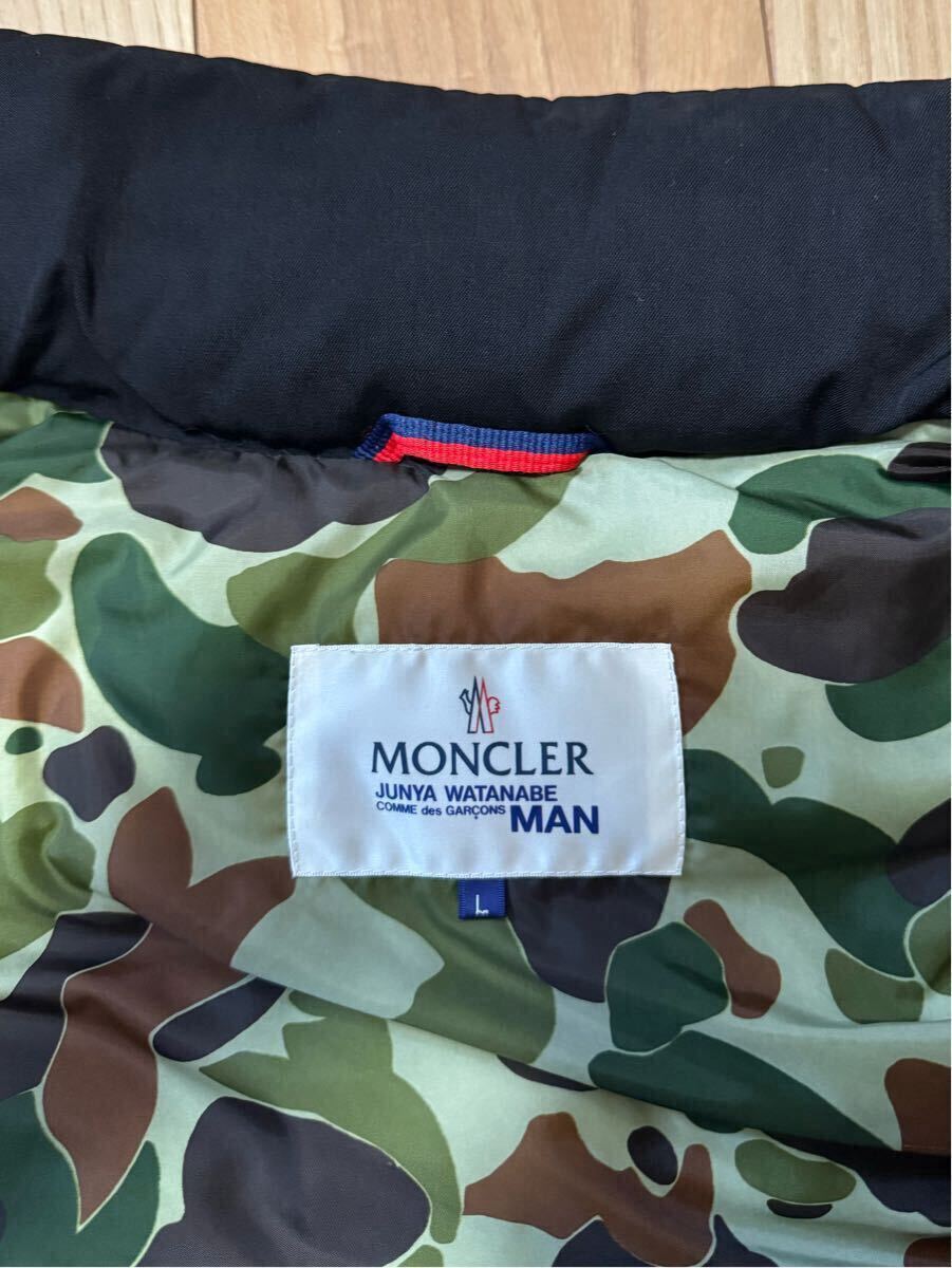 美品 MONCLER ジュンヤワタナベ ダウンベスト デカロゴ L モンクレール TIBET ブラック 黒 L_画像9
