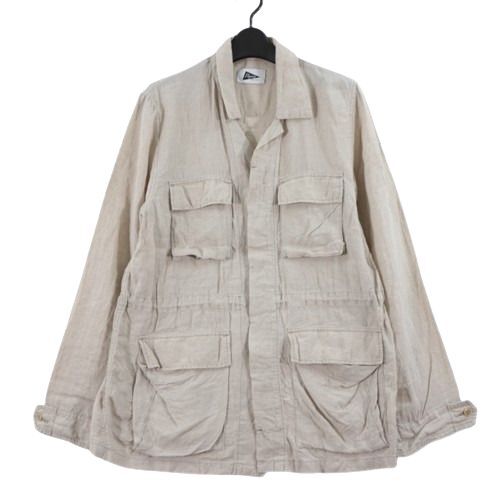 Pilgrim Surf+Supply ピルグリムサーフサプライ 20SS リネン アーミー ジャケット 1 ベージュ_画像1