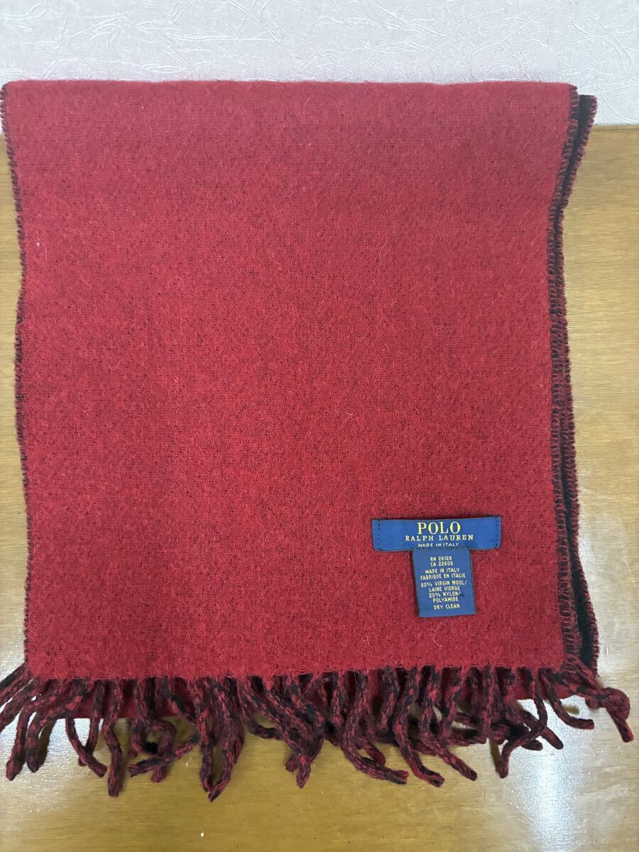 HY-3/ POLO RALPH LAUREN ラルフローレン ウール マフラー_画像3