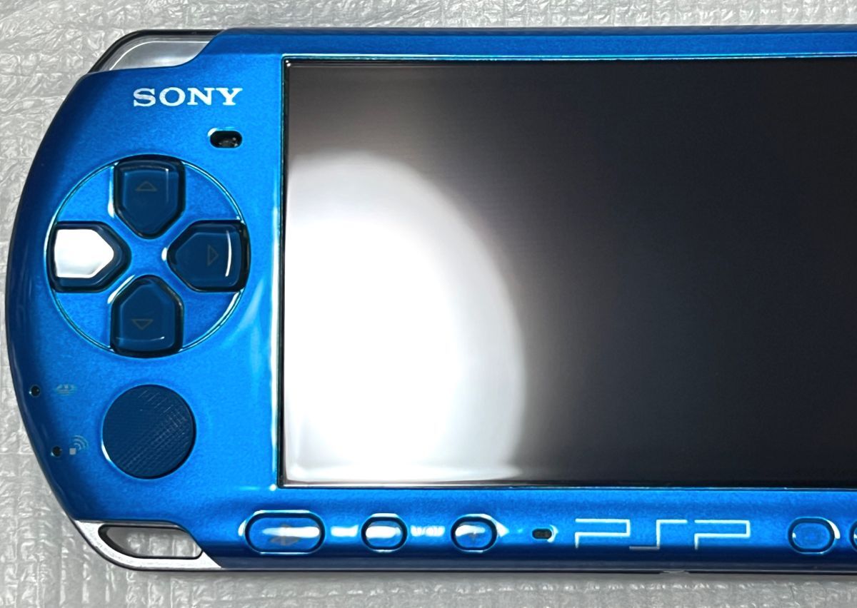 〈本體極美品?畫面無傷?動作確認済み?最終型〉PSP-3000 本體 バイブラントブルー ＋メモリースティック 4GB PlayStation Portable 薄型