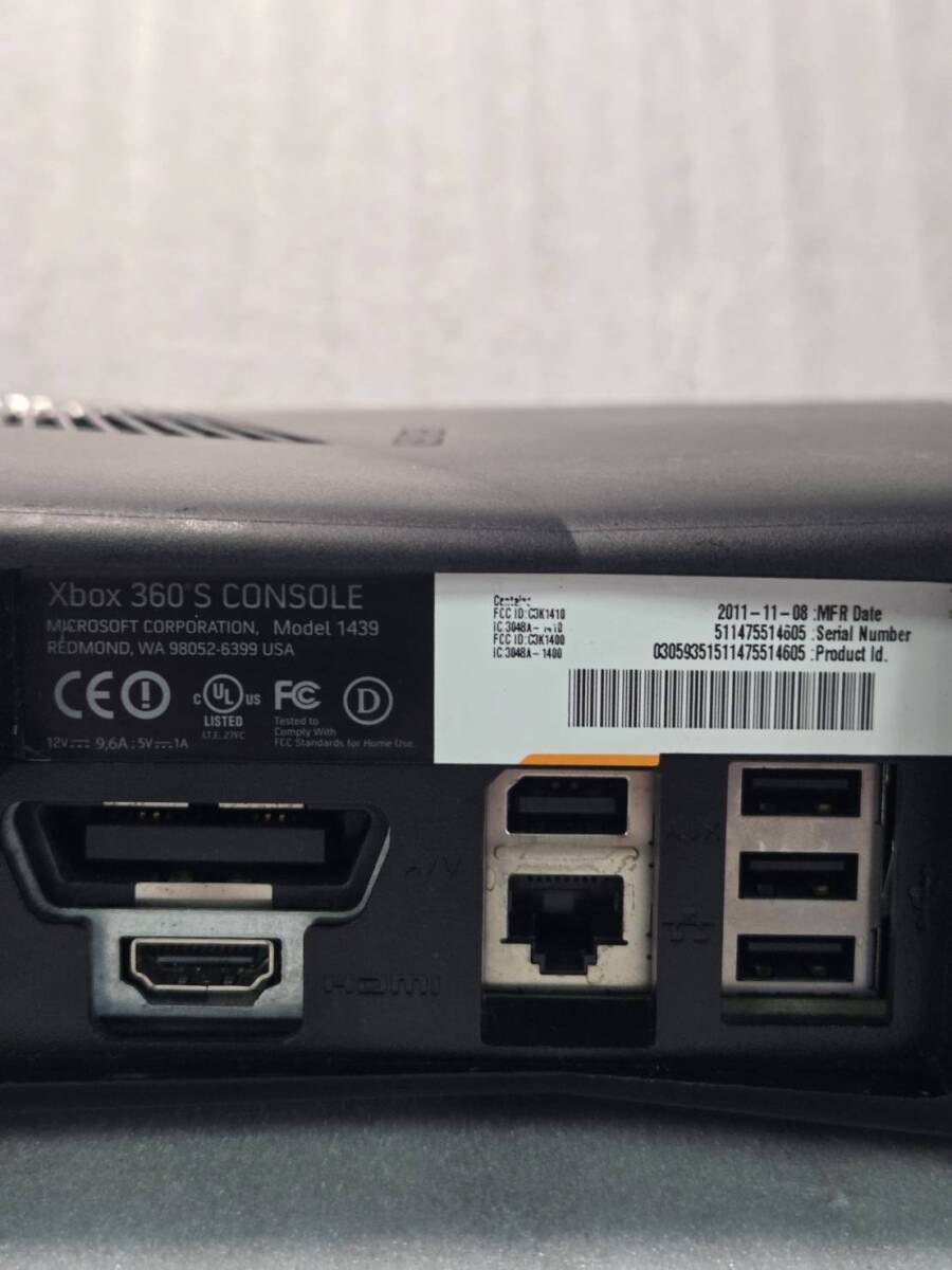 マイクロソフト Xbox 360 S CONSOLE 本體 Model:1439 通電?動作確認済 管理番號005