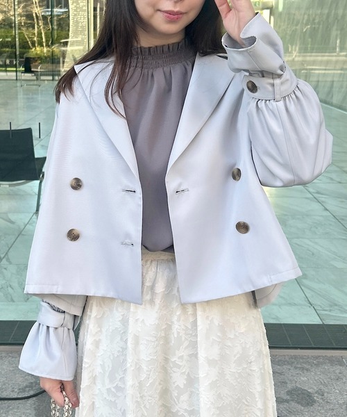 「couture brooch」 トレンチコート 38 サックスブルー レディース_画像1