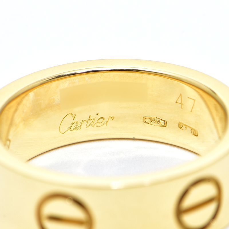 カルティエ ラブリング クラシックモデル #47 7号 K18YG LOVEリング ビスモチーフ 金無垢 指輪 イエローゴールド 地金6.3g 中古 送料無料_画像4