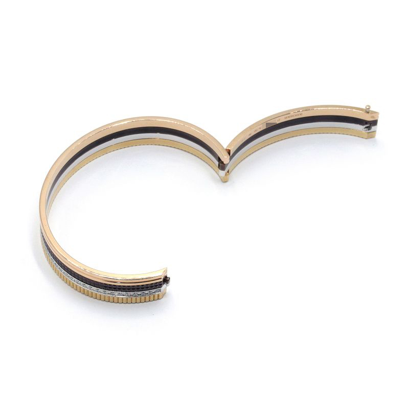 ブシュロン キャトルクラシックバングルスモール 21号 K18YG K18WG K18PG PVD ダイヤモンド ブレスレット 地金59.4g 中古 送料無料_画像3