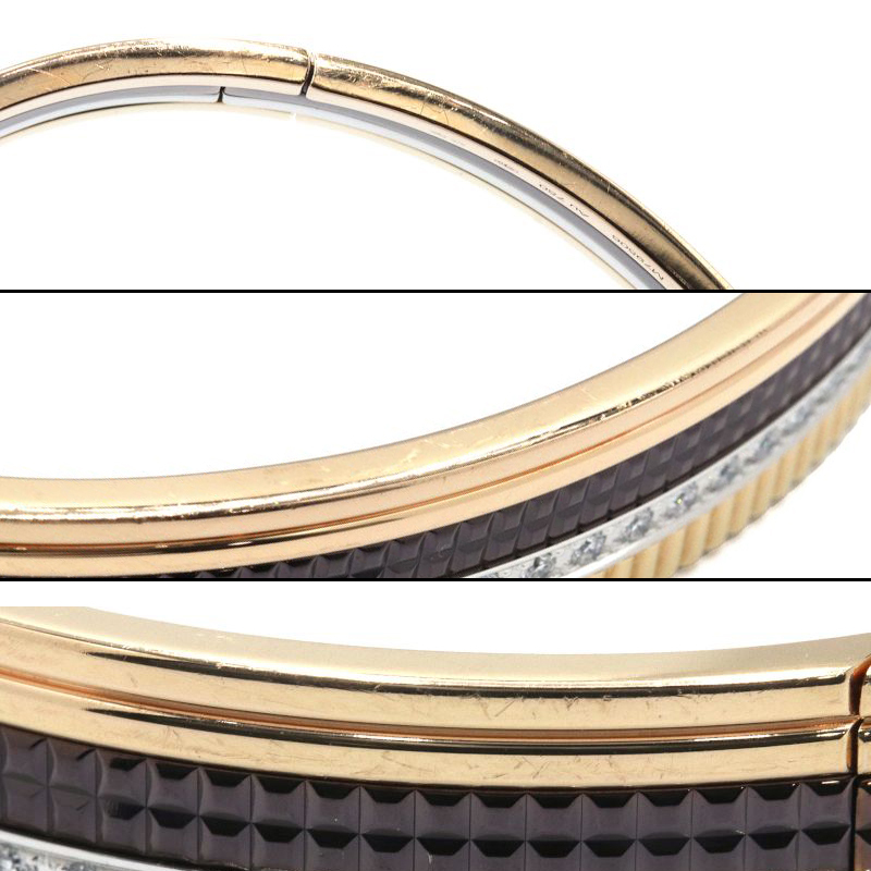 ブシュロン キャトルクラシックバングルスモール 21号 K18YG K18WG K18PG PVD ダイヤモンド ブレスレット 地金59.4g 中古 送料無料_画像5