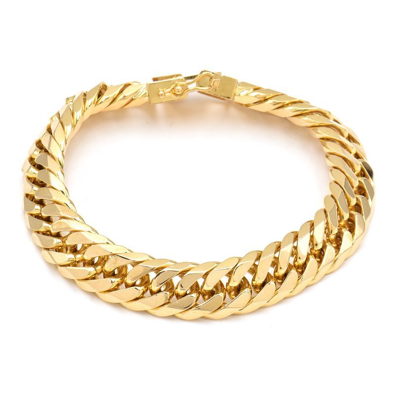 喜平ブレスレット 6面ダブル 内周19.8cm 全長22.1cm 99.2g K18YG 造幣局検定刻印 K18 イエローゴールド キヘイブレスレット 中古 送料無料_画像1