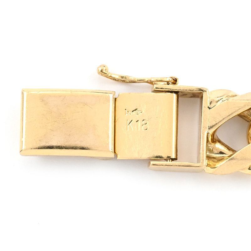 喜平ブレスレット 6面ダブル 内周19.8cm 全長22.1cm 99.2g K18YG 造幣局検定刻印 K18 イエローゴールド キヘイブレスレット 中古 送料無料_画像4