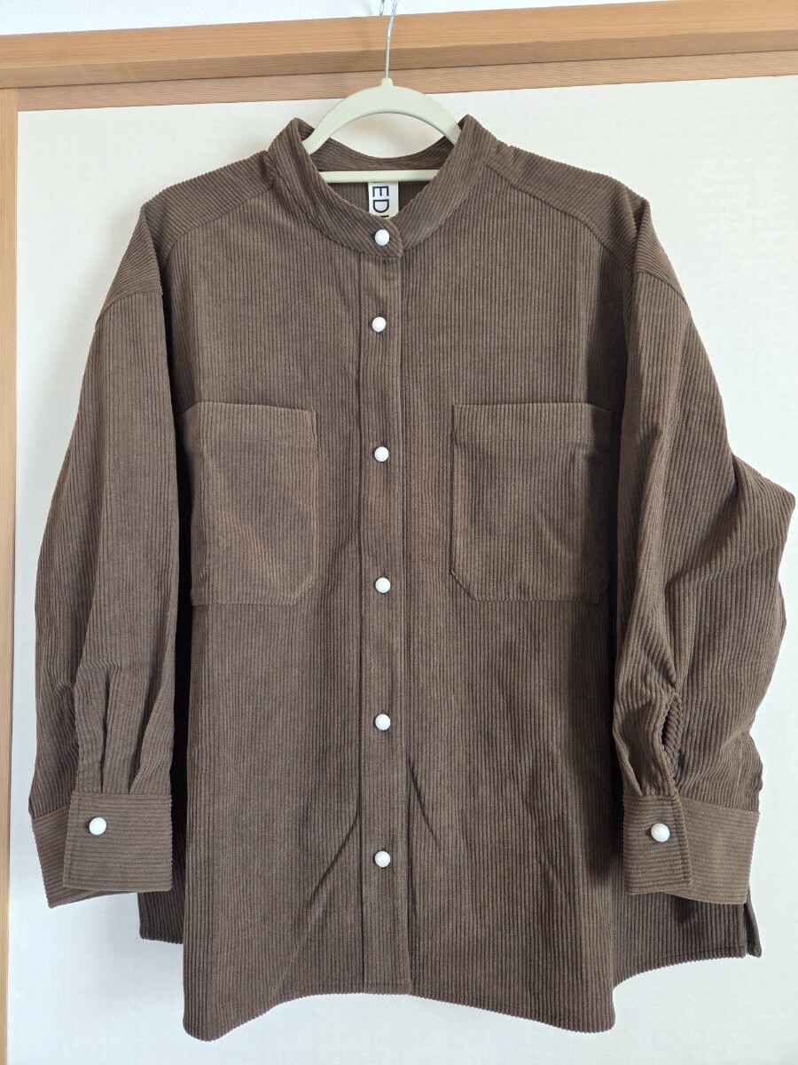 フェリシモ　コーデュロイ　ブラウン　ながそで 長袖シャツ　LLサイズ_画像1