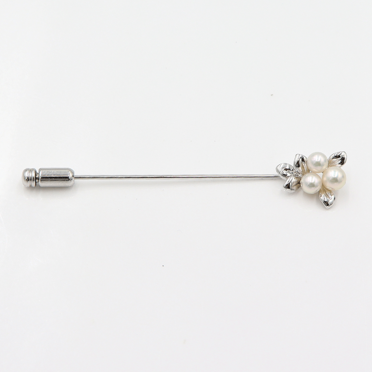 【中古】フラワーパールブローチ シルバー 重量2.11g 全長67.0mm シルバーカラー レディース_画像1