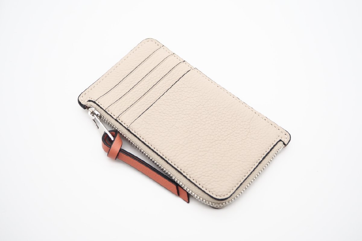 ★３日以内返品可★ LOEWE ロエベ C660Z40X07 ソフトグレインカーフ アナグラム コインカードホルダー ライトオーツ ハニー コインケース_画像3