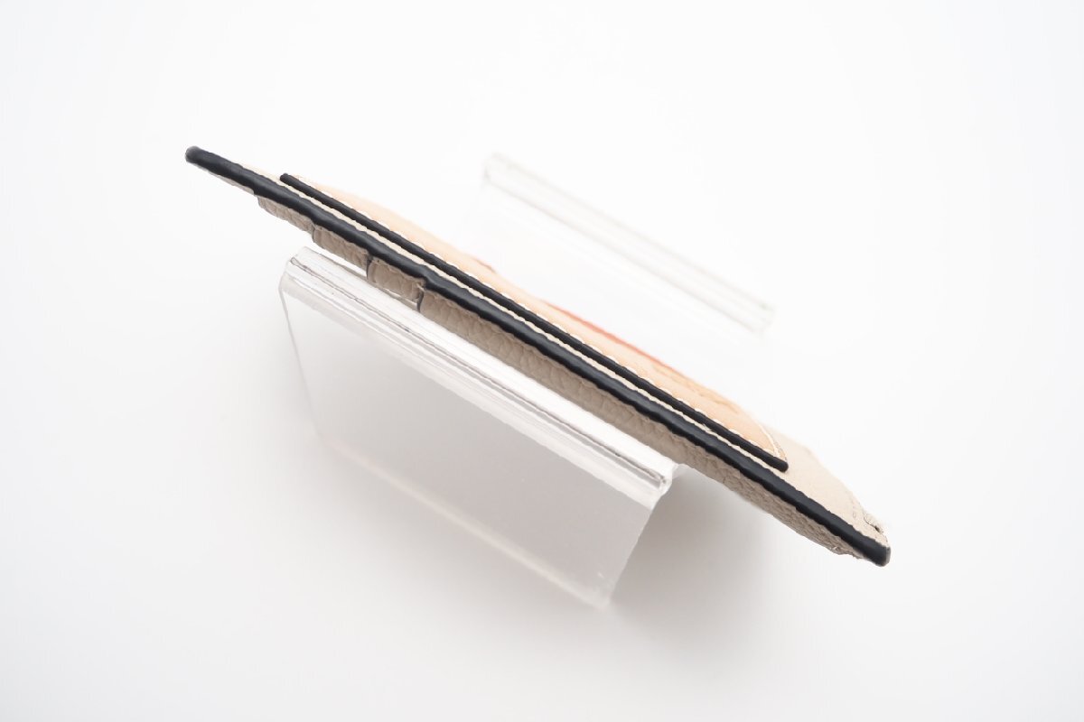 ★３日以内返品可★ LOEWE ロエベ C660Z40X07 ソフトグレインカーフ アナグラム コインカードホルダー ライトオーツ ハニー コインケース_画像5