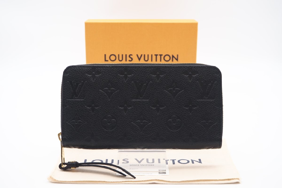 ☆安心の３大保証☆ Aランク ≪LOUIS VUITTON ルイ ヴィトン/ジッピーウォレット≫ M61864 モノグラム アンプラント ノワール ブラック 美_画像1