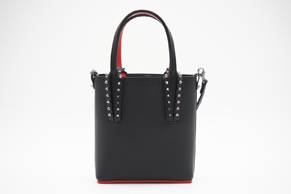 ☆安心の３大保証☆ ABランク ≪Christian Louboutin クリスチャン ルブタン/2WAYバッグ≫ 1215096 Cabata N/S mini スタッズ ブラック 美_画像2