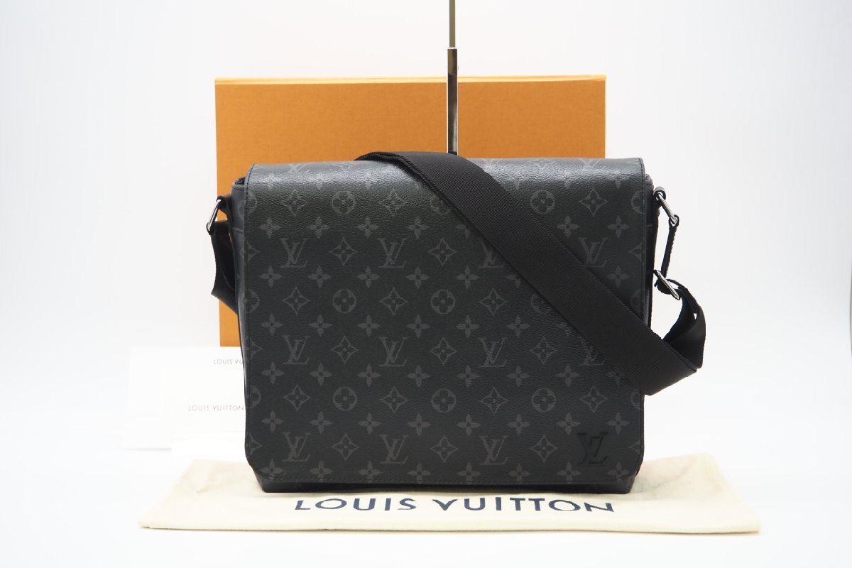 ★３日以内返品可★ LOUIS VUITTON ルイ ヴィトン M44001 モノグラム エクリプス ディストリクト MM ブラック グレー バッグ_画像1