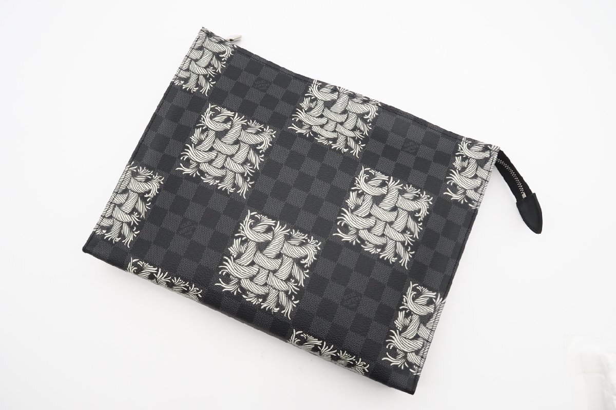 ★3日以内返品可★ LOUIS VUITTON ルイ ヴィトン ダミエ グラフィット クリストファーネメス ポシェット ヴォワヤージュ N61234 グレー ブ_画像2