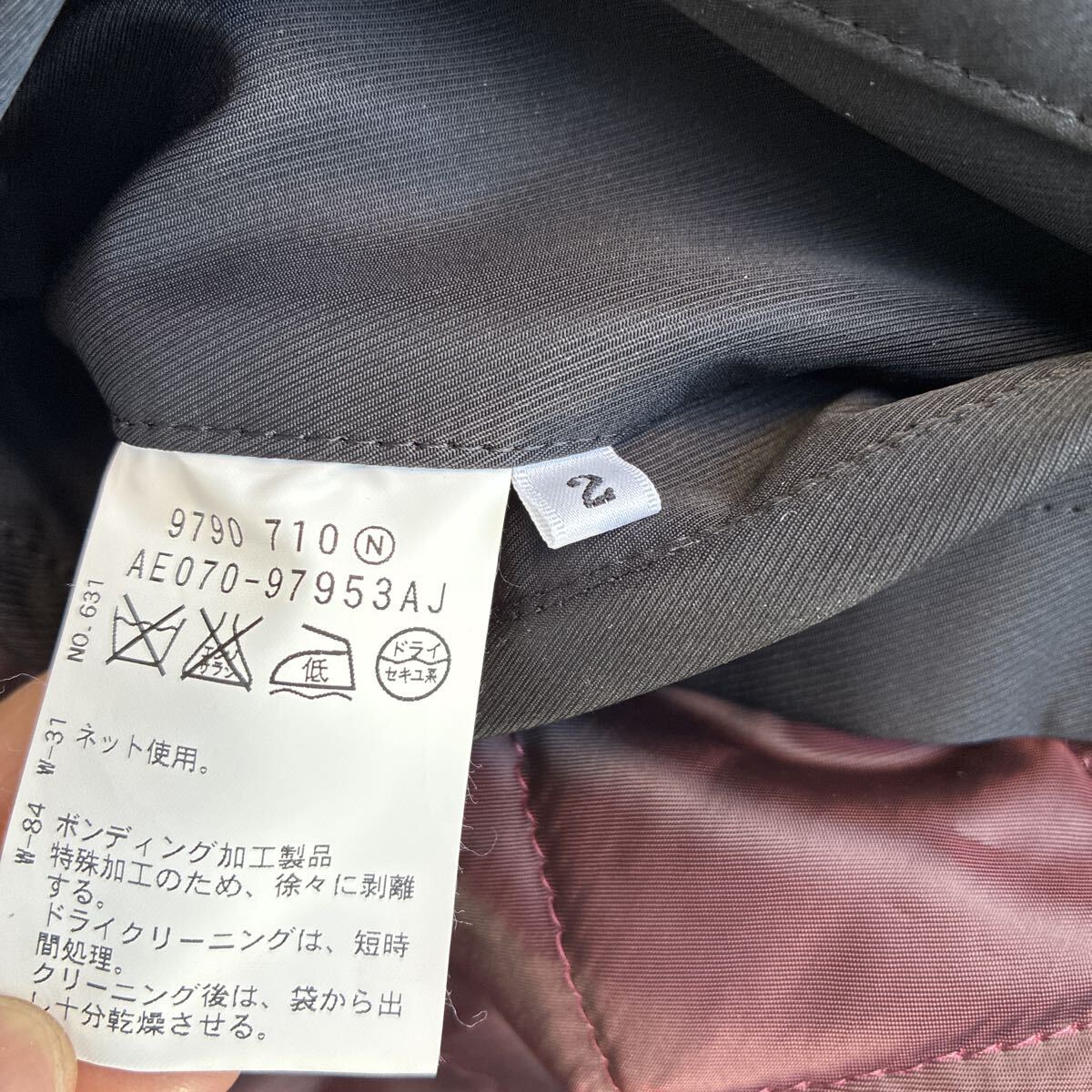 美品 タケオキクチ ビジネスコート TAKEO KIKUCHI 2way キルティングライナー 取り外し可 Mサイズ ステンカラーコート ブラック黒_画像4