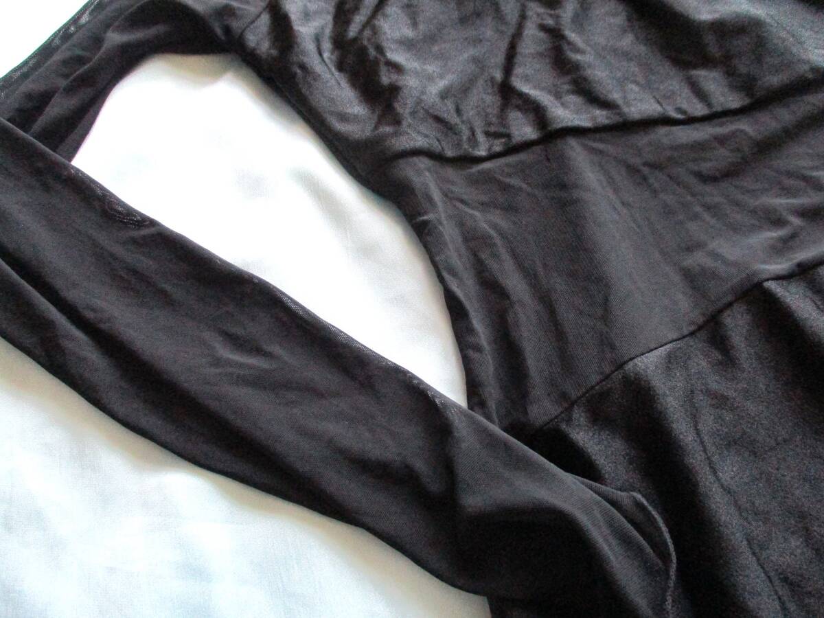 ワンショル M～Lサイズ 海外製 バトントワラー カラーガード メッシュ切替 ツヤツヤ 光沢 ワンショルダー レオタード バトン部吹奏楽 WBT34_画像6