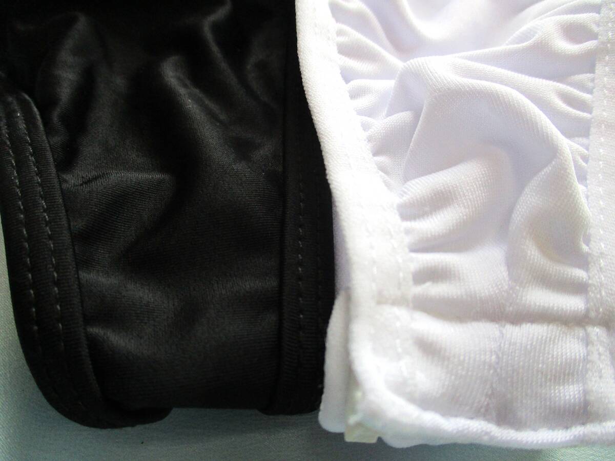 コスプレ用? Mくらい すべすべ ブラック ホワイト 2着 超ハイレグ ウェア レオタード 純白 極薄 クロッチホック 衣装アンダーにも BLAC34_画像6