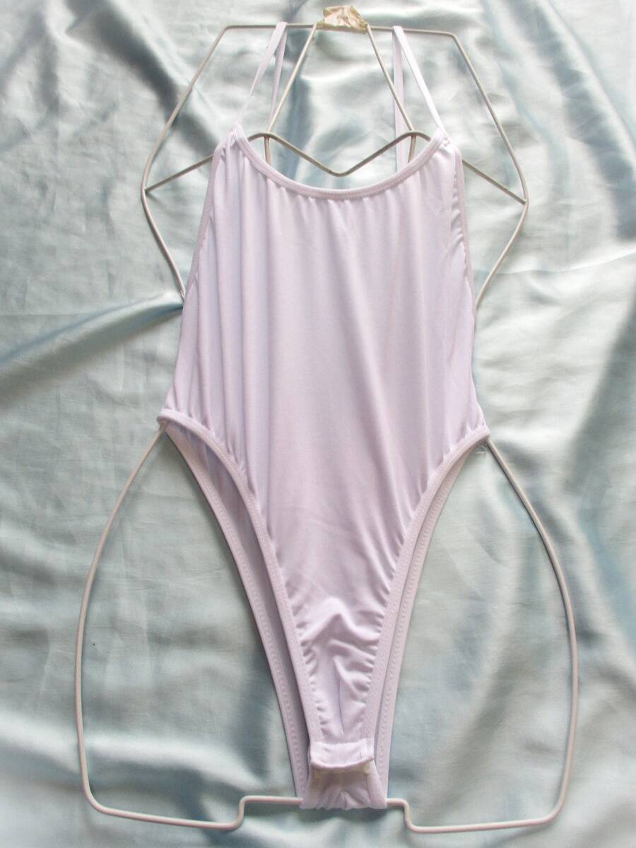 コスプレ用? Mくらい すべすべ ブラック ホワイト 2着 超ハイレグ ウェア レオタード 純白 極薄 クロッチホック 衣装アンダーにも BLAC34_画像3