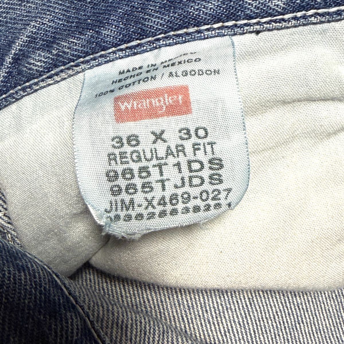 w36の95㎝ ラングラー　デニムパンツ　ジーンズ　色落ち最高　アメリカ古着　ワーク　バイカー　作業着_画像6