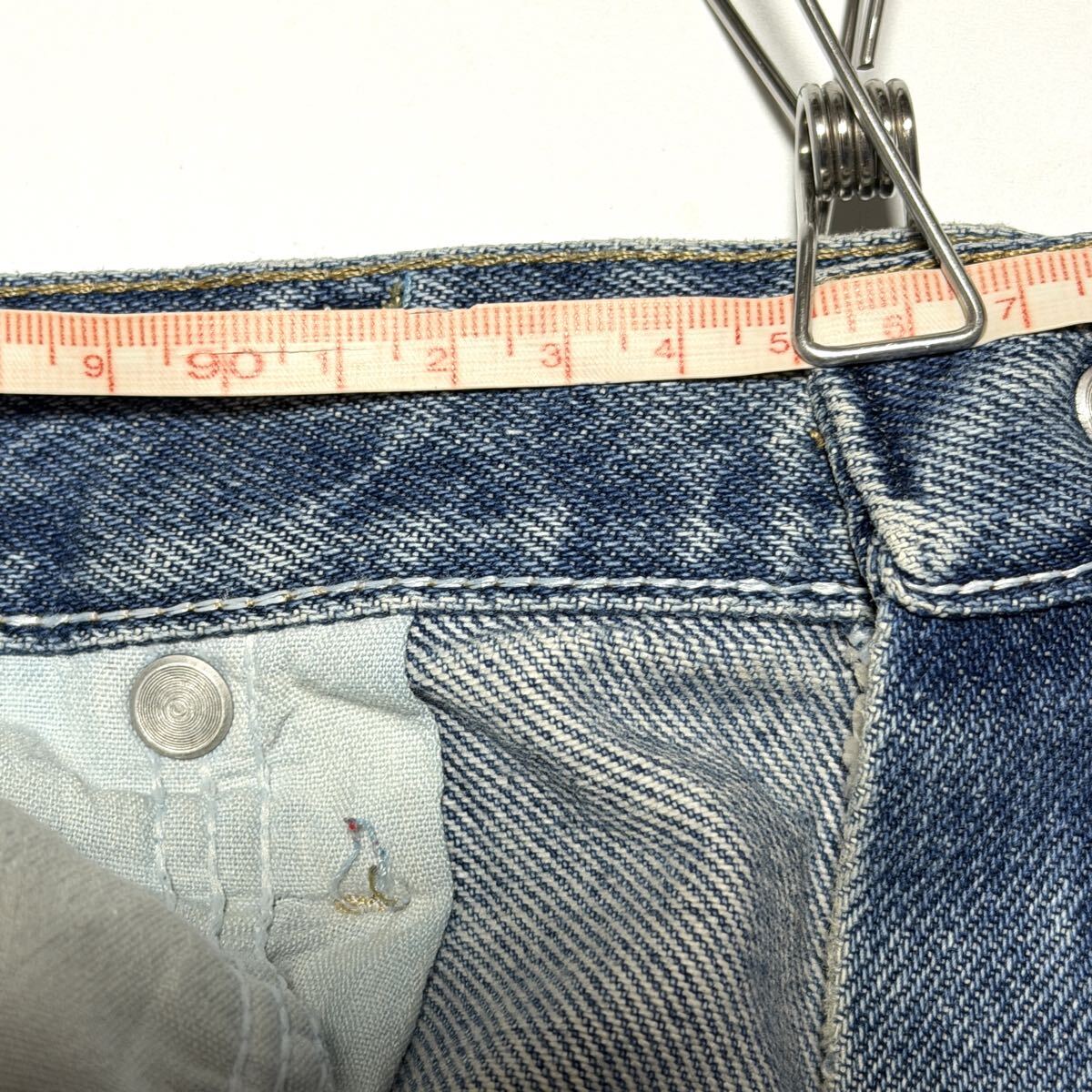 w36の95㎝ ラングラー　デニムパンツ　ジーンズ　色落ち最高　アメリカ古着　ワーク　バイカー　作業着_画像7