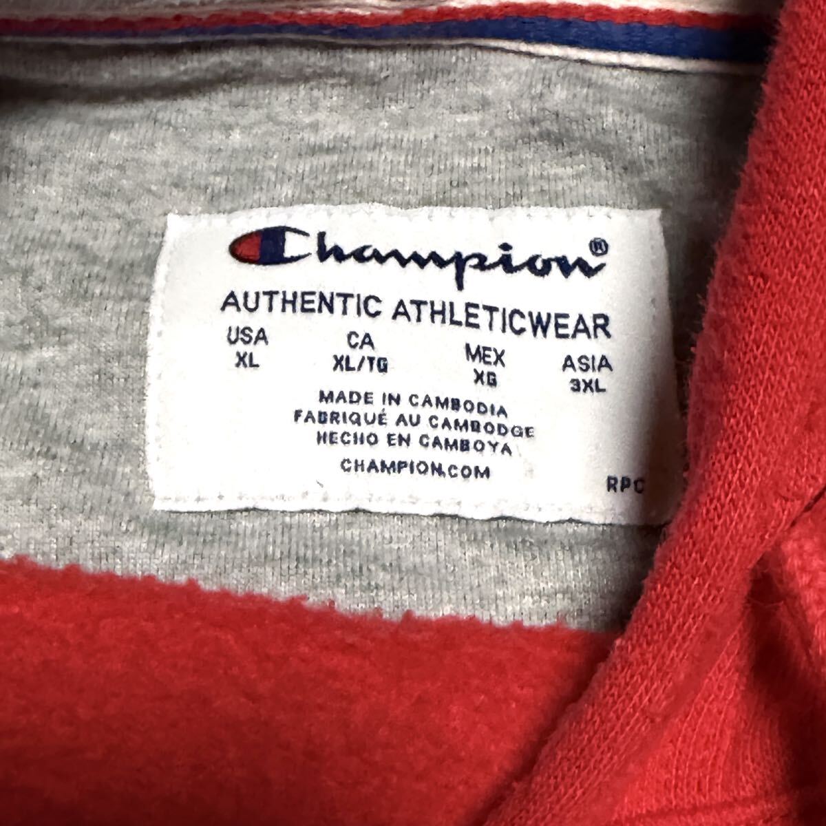 訳　3XL チャンピオン　メンズ　パーカー　赤　レッド　オーバーサイズ　ビッグサイズ_画像4