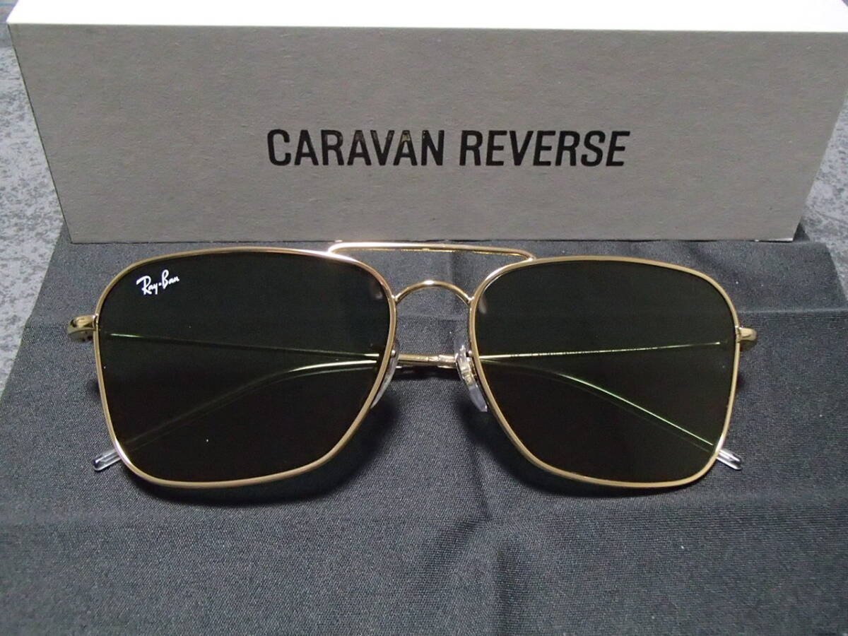 新品未使用 レイバン Ray-Ban サングラス キャラバン リバース CARAVAN REVERSE RBR0102S-001/VR ダークグリーン_画像2
