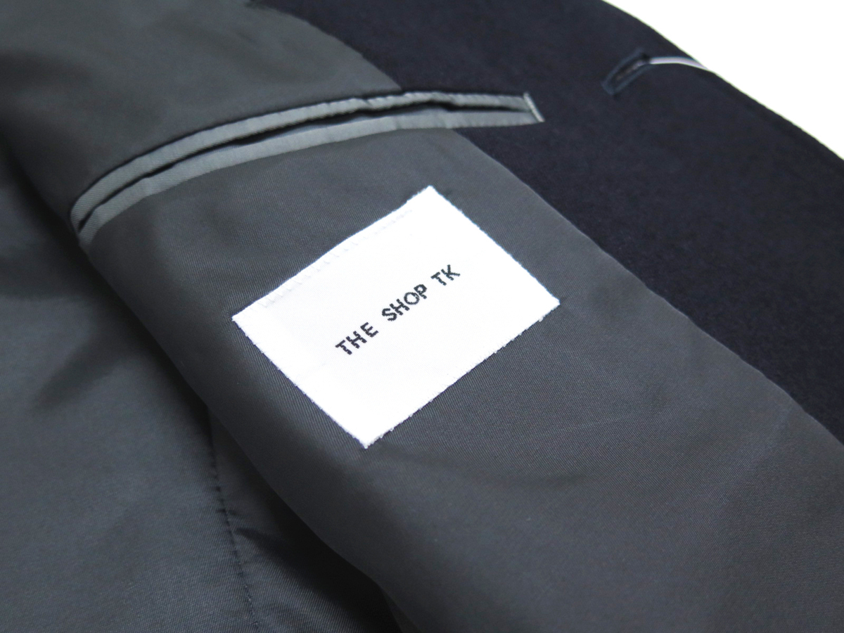 3103●THE SHOP TK タケオキクチ●新品 洗濯機OK ウール調 ストレッチ ツイルスーツ ネイビー/L_画像6