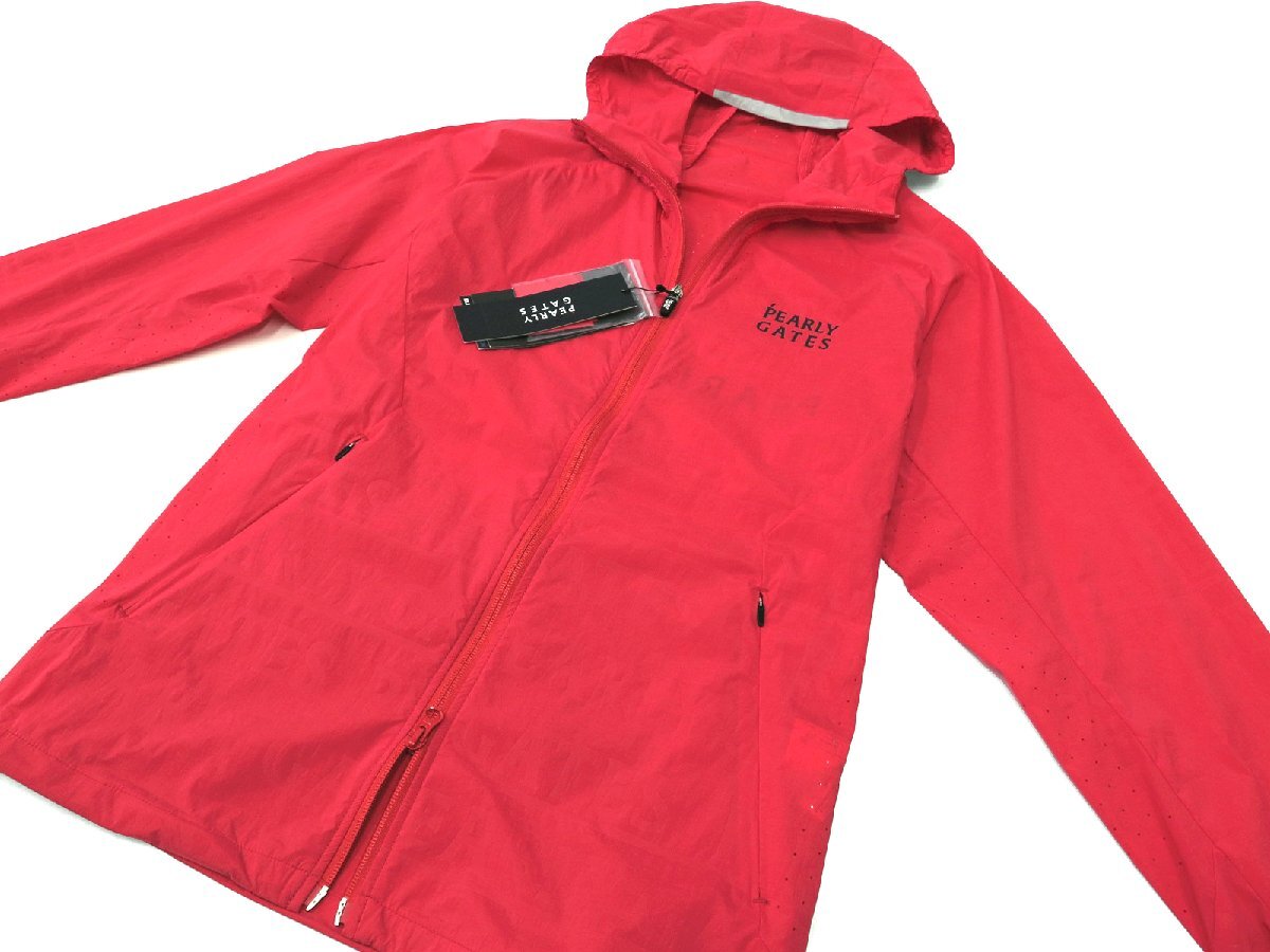 G756* PEARLY GATES Pearly Gates * новый товар [ PERTEXQUANTUM ] водоотталкивающий *. способ полный Zip f-ti блузон красный /M обычная цена 39600 иен 